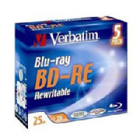 VERBATIM BD-RE SL X5 25GB SPEED 2X JEWEL CASE PACK 5 REWRITAB (43615)